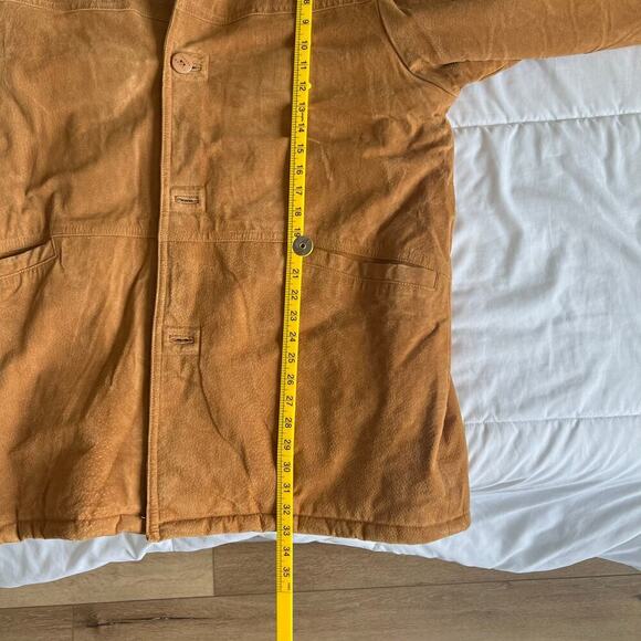 Joseph Barry Men's Vintage Suede Shearling Lined Chore Jacket Tan Size 2XL - Picture 12 of 13